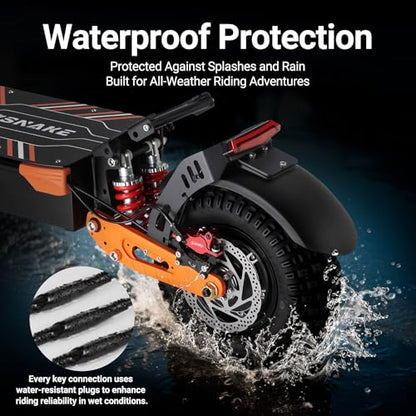 Electric Scooter for Adults 5600W Dual Motor 52MPH Max Speed 60 Miles Range | 60V 30Ah Battery, 11" Tubeless All Terrain Tires, Full Suspension,Detachable Seat,Foldable,Stable Off Road Sports E-Scooter