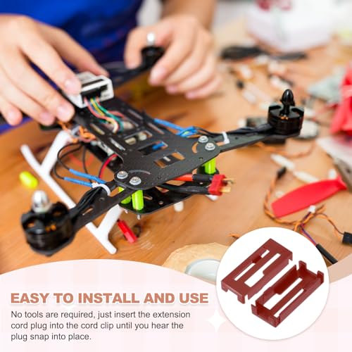 MECCANIXITY 40 Pcs Servo Extension Cable Clips, Servo Cable Safety Connector Lead Wire Buckle Lock for RC Car Plane Boat DIY Y Adapter Cable, Red - color: Red
