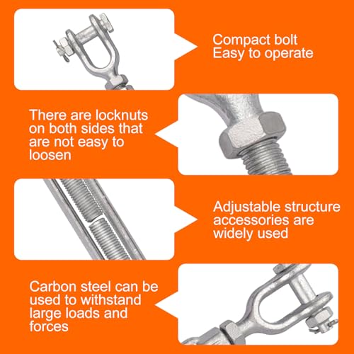 3/4 x 9 Inch Turnbuckle Forged Galvanized Steel Jaw and Jaw Turnbuckles for Cable Rail Rigging Rope Chain, 5,200 lbs Working Load Limit, 2PCS (3/4" X 9") - size: 3/4" X 9"