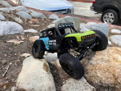 MEUS Racing MB18 TRX4M Body & Chassis Kit for Traxxas TRX4M Defender Bronco K10 F150 High Trail 1/18 RC Crawler Upgrades Parts (Green&Blue) - color: Green&blue