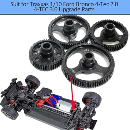 Spur Gear 48T 55T 62T 70T 48P Hardened Steel Gears for Traxxas 1/10 Ford Bronco 4-Tec 2.0/4-TEC 3.0 Upgrade Parts (70T) - size: 70T
