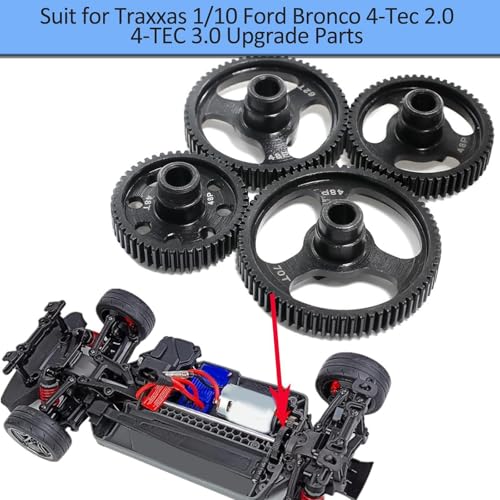 Spur Gear 48T 55T 62T 70T 48P Hardened Steel Gears for Traxxas 1/10 Ford Bronco 4-Tec 2.0/4-TEC 3.0 Upgrade Parts (62T) - size: 62T