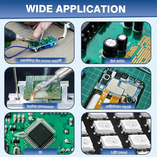 Soldering Tip Cleaning Kit | Include Flux Paste, Tip Tinner, Solder Wick, Iron Tips, Soldering Iron Tips Cleaner, Cleaning Sponge for Electronics Repair