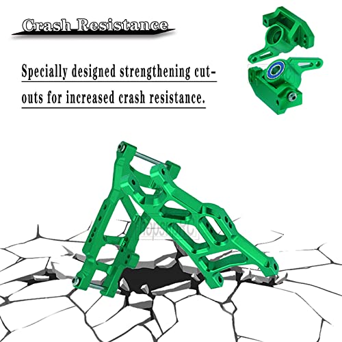 45# Stainless Steel Drive Shaft CVD Axles,Upgrades Part for 1/10 Stampede/Rustler VXL 2WD,Aluminum Suspension A Arm,Alloy Caster Block & Steering Blocks & Rear Stub Axle Carriers,Green - color: Green