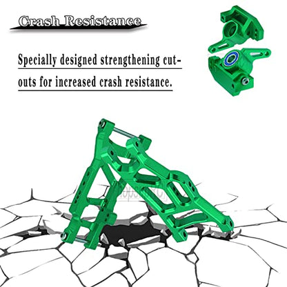 45# Stainless Steel Drive Shaft CVD Axles,Upgrades Part for 1/10 Stampede/Rustler VXL 2WD,Aluminum Suspension A Arm,Alloy Caster Block & Steering Blocks & Rear Stub Axle Carriers,Green - color: Green
