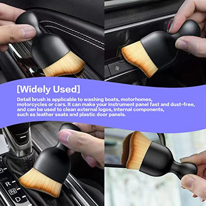 AOCISKA Car Interior Detailing Brush,Soft Bristle Cleaning Brush Car Detailing Brush Dusting Brush,Car Interior Cleaning Tool,Auto Detail Brush Car Dash Duster Brush (Brown) - color: Brown