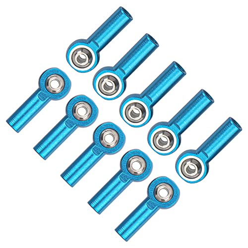 10Pcs ShareGoo M3 Tie Rod End Ball Head Holder Link 3mm Thread Ball Joint Compatible with Redcat HSP Traxxas Axial 1/10 RC Car Truck Boat DIY Robot Airplane,L26mm (Blue)