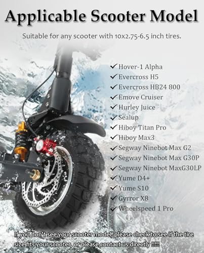 10 Inch 10x2.75-6.5 Off-road Rubber Outer Tire with Inner Tube Suitable for Speedway 5 Dualtron 3 Hover-1 Alpha Hiboy Titan PRO Electric Scooter Explosion-Proof Super-Grip - color: inner&outer tire*1 set