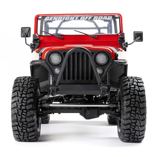 Axial RC Truck 1/10 SCX10 III Jeep CJ-7 4X4 RTR Brushed Rock Crawler, Red | Battery and Charger Not Included, AXI03008V2T1, Ready to Run - color: Red