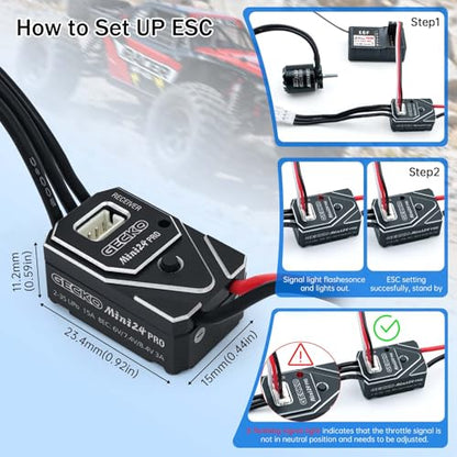 Surpass Hobby 1212 Pro 3500KV Brushless Motor and 25A Waterproof Brushless ESC for 1/18 TRX4M Ascent-18 Upgrade - style: 1212 Pro 3500KV Motor with Metal ESC