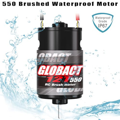 GLOBACT 550 12T Brushed Motor for 1/10 Slash Arrma Granite Senton Axial - size: 12T