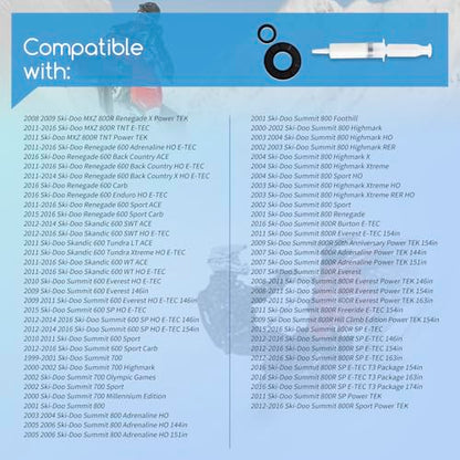 XTPTFABS Crankshaft Oil Seal Kits & Bearing Grease,Cold&Ethanol Resistant | Replace 121320 121397 501497,Fit for Skidoo 800R 700 600,for SUMMIT 800R 2007-2017,Fix Crank Oil Leak,Not Easily Deformed