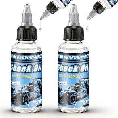 2 Bottles Racing Silicone Shock Oil 20WT 200CST | RC Car Shock Oil for Lubricating R/C Radio Controlled Cars and All Types of Vehicles, RC Shock Oil, Does Not Evaporate