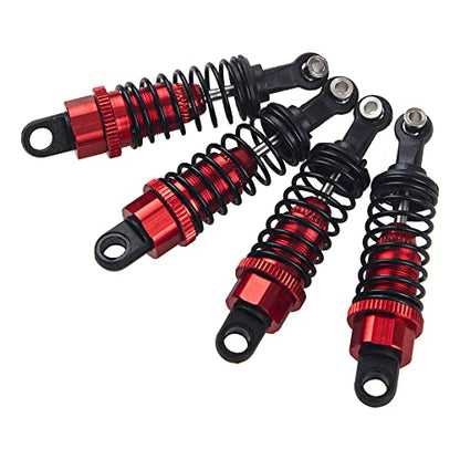 4Pcs ShareGoo RC Shock Absorber Damper 55mm Shocks Assembled Compatible with WLtoys A959 969 A979 K929 1/18 RC Car (Red)