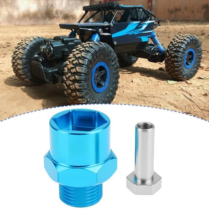 1 Set 12mm to 17mm Wheel Hex Hub Adapter Extension Conversion for 1/10 RC Car Upgrade Parts Light Blue - color: Blue