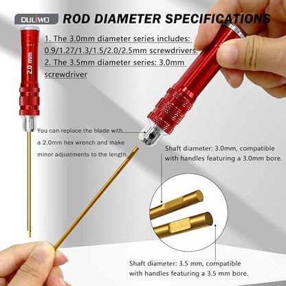 RC Hex Driver Screwdriver Bits 0.9–3.0mm Replacement 7PCS | Titanium-coated hardened screwdriver bits, fit 3mm/3.5mm hex driver handles; for RC cars, drones, model repair - color: 7-pcs Ti-coated Bits