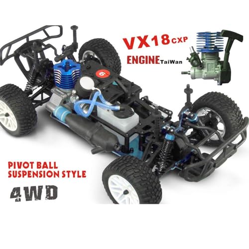 1/10 Nitro RC Truck for Adult Two Speed RC Car Rock Crawler 4WD Remote Control Car Nitro Gas Power Off Road Short Course Truck with Igniter, Methanol Fuel RC Climbing Vehicle Buggy