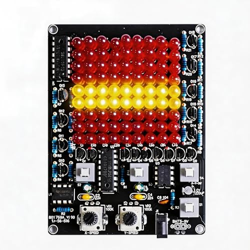 LED Chaser Soldering Kit, PCB Board with 81 LEDs, Soldering Skill Training/Practice Kit for STEM Electronics School Learning Project DIY