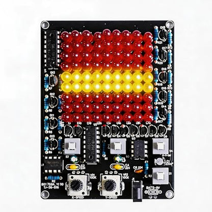 LED Chaser Soldering Kit, PCB Board with 81 LEDs, Soldering Skill Training/Practice Kit for STEM Electronics School Learning Project DIY