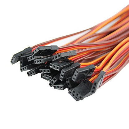 20pcs 5.90inch 22awg 60 Cores Male to Male Lead Plug Servo Extension Wire Cable Line for RC Model Aircraft Stranded Futaba JR