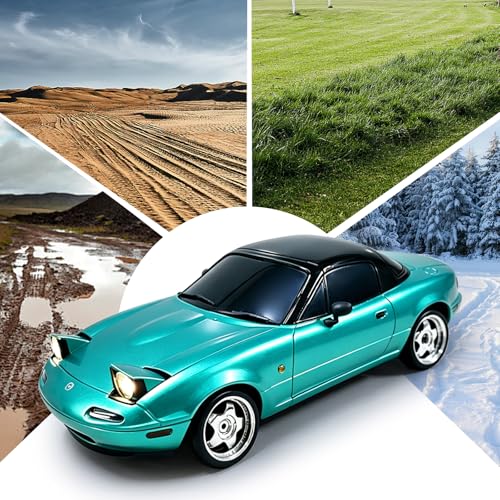 LD1804 1/18 RWD Mazda MX-5 RC Drift Car Blue | 2.4GHz mini drifting model with 500mAh battery, hobby toy for adults - color: Ld1804-blue