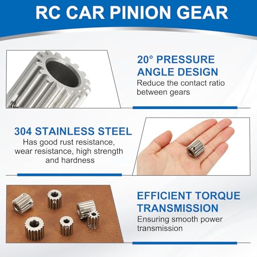 uxcell 1 Mod 16T Spur Gear 10mm Bore, 304 Stainless Steel Pinion Gear, 20°Pressure Angle, for Spur Rack and RC Model Car or Motor DIY - size: 1 Mod 16T, 10mm