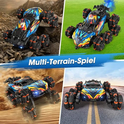 8WD Gesture Sensing Road Stunt Car, Remote Control Cars with LED Light, Music and Spray, Drift RC Car Toys Gifts for 6-12 Years Old Boys Girls