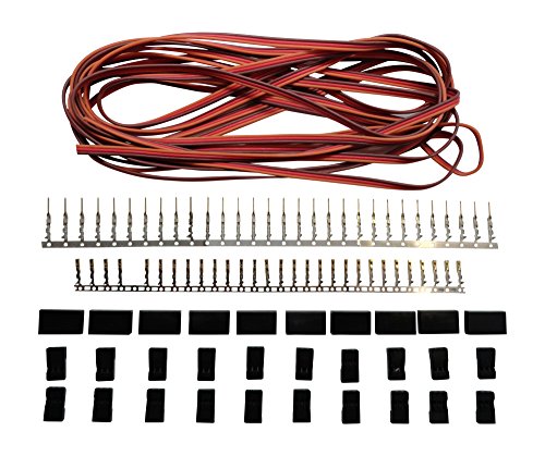 JR Style Servo Extension Kit W/ 10 Pairs of Connector Plugs & 15' 22Awg Servo Wire 1226