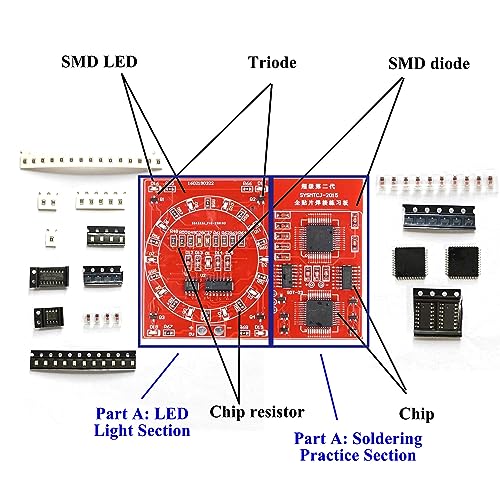 ISolderStore Soldering Practice Kit 4 Kits SMD SMT Kit DIY Electronic DIY Kits Soldering Project Soldering Training Board All in One - size: SMD D-4PCS