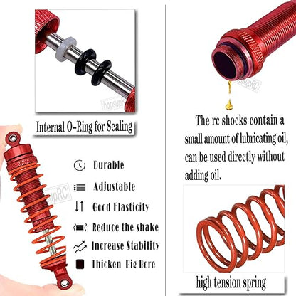 Upgrades Part for 1/10 Senton/Granite 4X4, Alloy Front Rear Shocks&A Arms&Front Steering Block Knuckles & C-Hubs Caster Blocks & Rear Hubs&Adjustable Turnbuckles Camber Links,Red