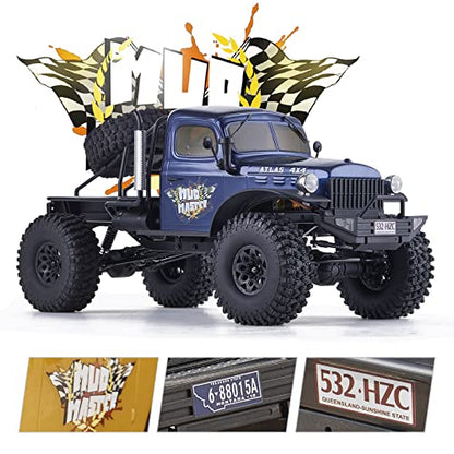 BEEZRC RocHobby 1/10 Atlas RC Crawler, 4WD with Lighting, 2.4GHz RC Rock Truck, Off Road Hobby Grade, Remote Control Car for Adults, Need to Complete with Battery (Blue) - color: Blue