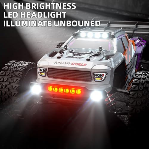 X-Verse SG316 MAX Fast RC Cars for Adults Max 50 mph, 1/16 Brushless Motor Off Road Remote Control Truck, 4WD High Speed Drift RC Car, All Terrain RC Truggy (3 Battery) - color: Sg316max Gray