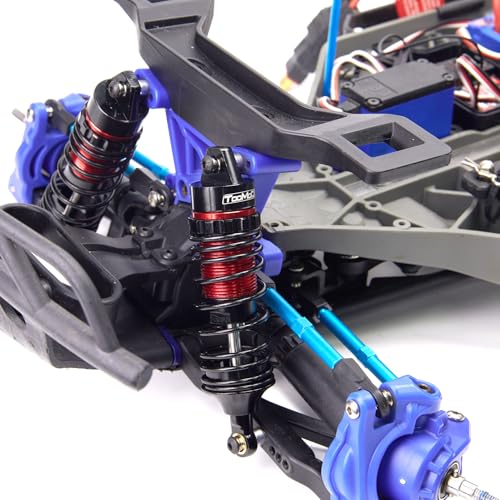 1/10 RC Oil Shock Absorber Big Bore Absorber Damper Set Compatible with Traxxas Slash 2WD/ 4X4, Rustler 2WD/ 4X4 VXL, Stampede, Hoss, Bandit Part Upgrades Replace of 5862 (Black/Red) - color: Black/Red