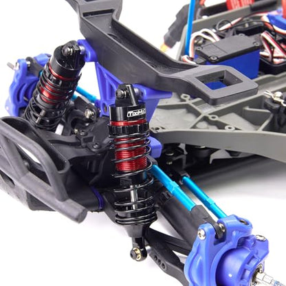1/10 RC Oil Shock Absorber Big Bore Absorber Damper Set Compatible with Traxxas Slash 2WD/ 4X4, Rustler 2WD/ 4X4 VXL, Stampede, Hoss, Bandit Part Upgrades Replace of 5862 (Black/Red) - color: Black/Red