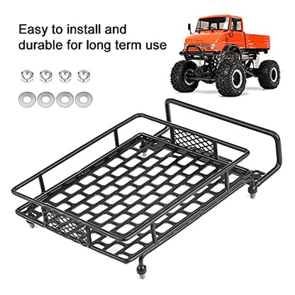 RC Roof Rack Luggage, Steel RC Luggage Carrier Tray Roof Rack Model Vehicle Parts Accessories for 1/10 RC Crawler Car (S) - size: Small
