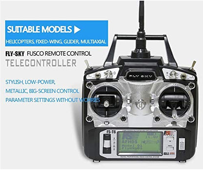 GoolRC FS-T6 High Precision 2.4GHz 6CH Mode 2 Transmitter W/Receiver R6-B for RC Multirotor Quadcopter Helicopter Airplane Glider Car