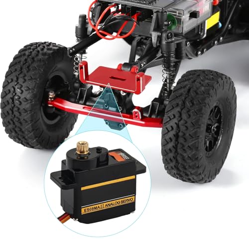 ES08MA ll 12g Metal Gear RC Servo Fit for Axial 1/24 SCX24 RC Crawler Cars with Servo Mount Bracket Arm Set and Steering Link Set
