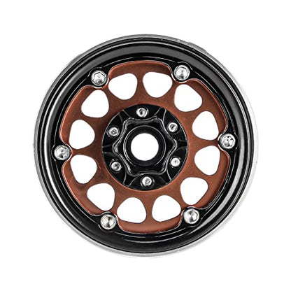 INJORA 1.9 Beadlock Wheel Deep Dish Negative Offset 10.4mm Wheel Rim for 1/10 RC Crawler Auto Axial SCX10 90046 AXI03007 TRX4 VS4-10 Gen8 MST CFX(Black＆Copper) - color: Black＆copper