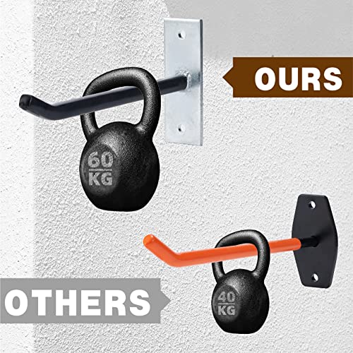 Sinoer 10 Inch Wall Mount Steel Tire Hooks,4 Pack Black | Heavy duty anti-slip hooks for tires, wheels, ladders & bikes; comes with mounting screws and anchors for garage storage