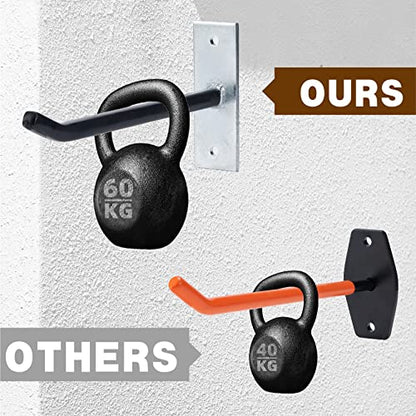 Sinoer 10 Inch Wall Mount Steel Tire Hooks,4 Pack Black | Heavy duty anti-slip hooks for tires, wheels, ladders & bikes; comes with mounting screws and anchors for garage storage