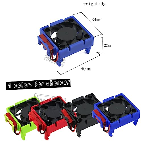 VXL-3s ESC Motor Cooling Fan Upgrades Part for 1/10 Slash/Rustler/Stampede VXL 4X4 2WD, High Velocity Fan Heatsink Hops Up,Replace #3340,Black - color: Black/for 2wd4wd