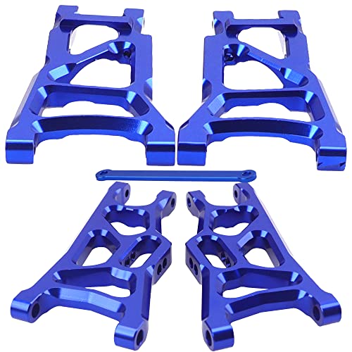 Aluminum Suspension A-Arms Set w/Tie Bar Front Rear Upgrades Parts Compatible with 1/10 Traxxas Slash 2WD RC Car,Replacement of 2555 3631 2532 (Blue) - color: Blue