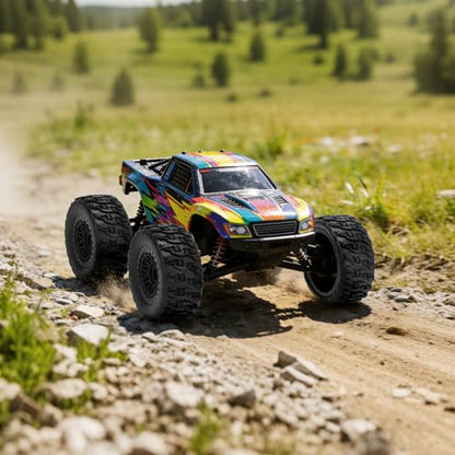 1/10 RC Short Course Truck Tires, daitoku 12mm Hex RC Wheels and Tires for 1/10 Traxxas TRX4 Slash Arrma Losi Tenacity Vkar 10sc Hpi - Style A (Black) - style: Style A