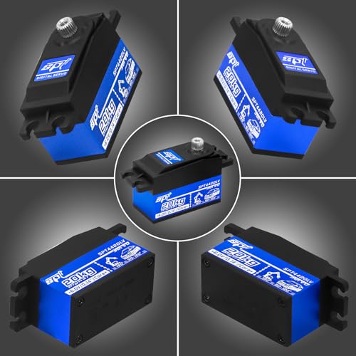 GOUPRC 20kg Low Profile Servo High Torque Metal Gear Digital Servo with 25T Metal Arm for 1/8 1/10 1/12 R/C Model DIY Car Robot (2PCS) - style: 20KG*2