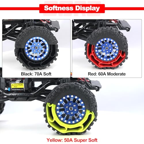OGRC 1.0 Silicone Rubber Inserts RC Tire Inserts for TRX4M SCX24 1/18 1/24 RC Crawler Car (OD 60-64mm) - Red - color: Red