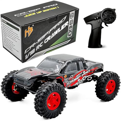 Helidirect HobbyPlus 1/18 RC Crawler - CR-18P PRO Brushless Juice Up Edition RTR w HBW Electronics, 2.4GHz 4CH TX - Remote Control Crawler, RC Rock 1/18 Full Lock 4WD Off-Road for Adults - Red