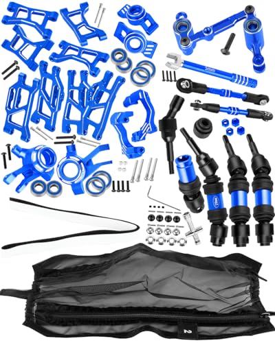 RC Upgrade Parts for Mini Slash 4X4,Mini Rally VXL Ford RS200(#108164-1#108046-1),RC Driveshafts CVD,A Arms,Caster Block Set,Steering,Turnbuckles Links,Dirt Resist Guard Cover,Navy Blue - color: Navy Blue(1set)