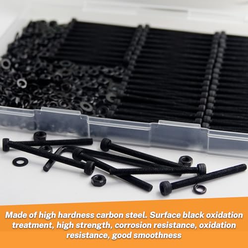 100 Pcs M3 x 35mm Socket Head Screws, Grade 12.9 Alloy Steel Fully Threaded Machine Screws, Metric Bolts Assortment Kit for Furniture Assembly - size: M3x35mm-100pcs