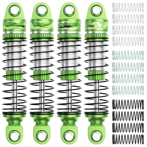 RC Car Shock Absorbers Compatible with TRX4M 1/18 RC Crawler Car Upgrade Parts Replacement Accessories 4PCS 52mm Aluminum Front Rear Shocks Absorbers(Green) - color: Green