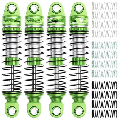 RC Car Shock Absorbers Compatible with TRX4M 1/18 RC Crawler Car Upgrade Parts Replacement Accessories 4PCS 52mm Aluminum Front Rear Shocks Absorbers(Green) - color: Green